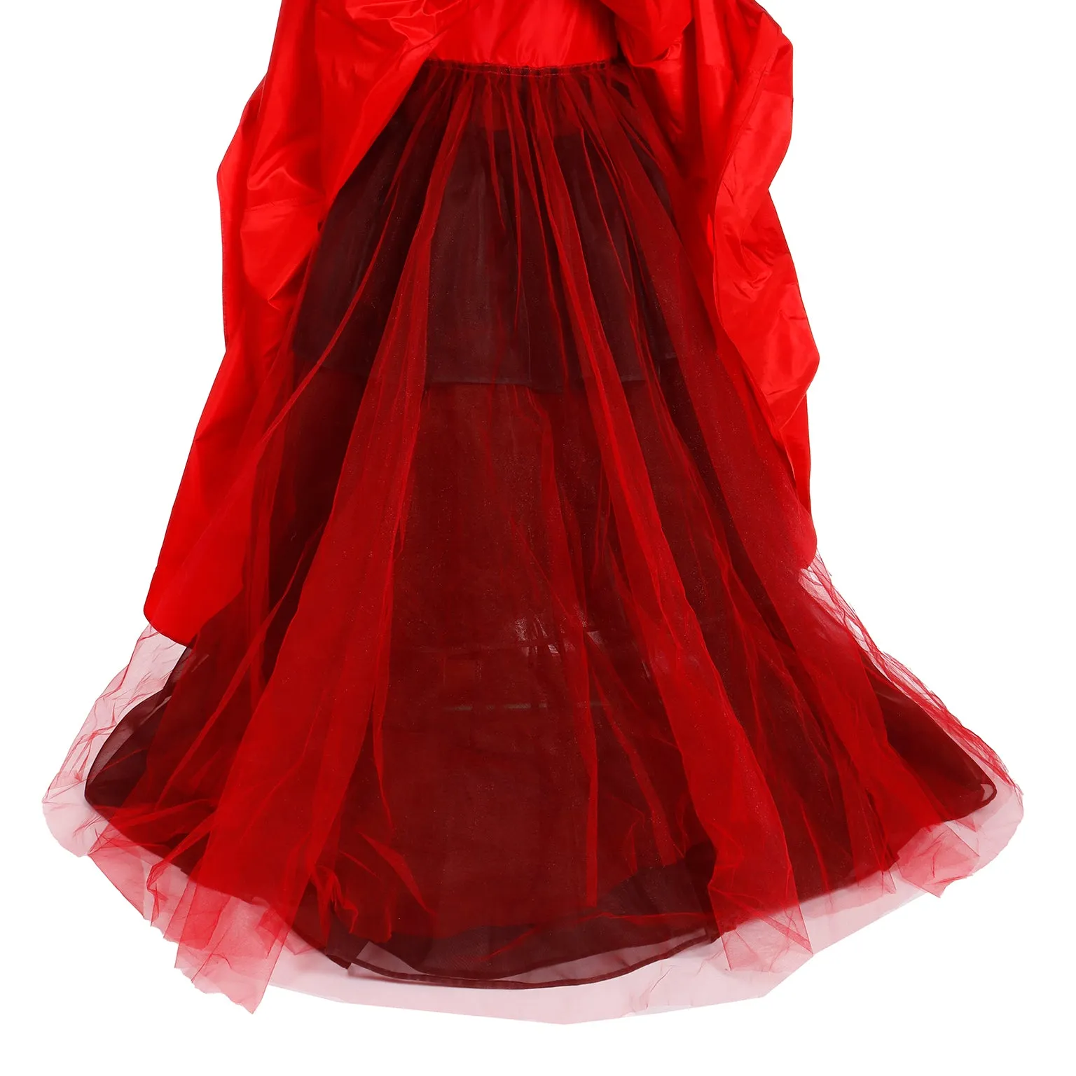 1980s Karl Lagerfeld Fendi Red Silk Satin Strapless Evening Dress w Bolero