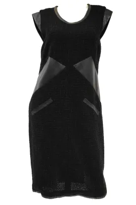 21st Century Chanel Black Bouclé and Lambskin Dress