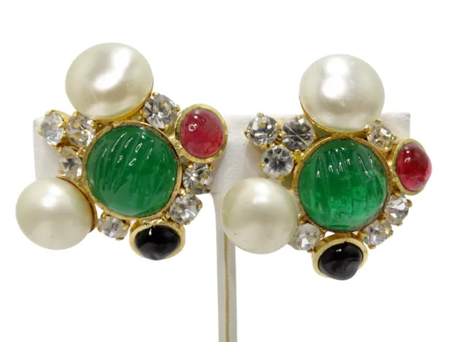 70's Chanel Runway Pearl Earrings