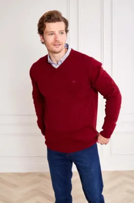 Andre Valencia V-Neck Sweater - Merlot