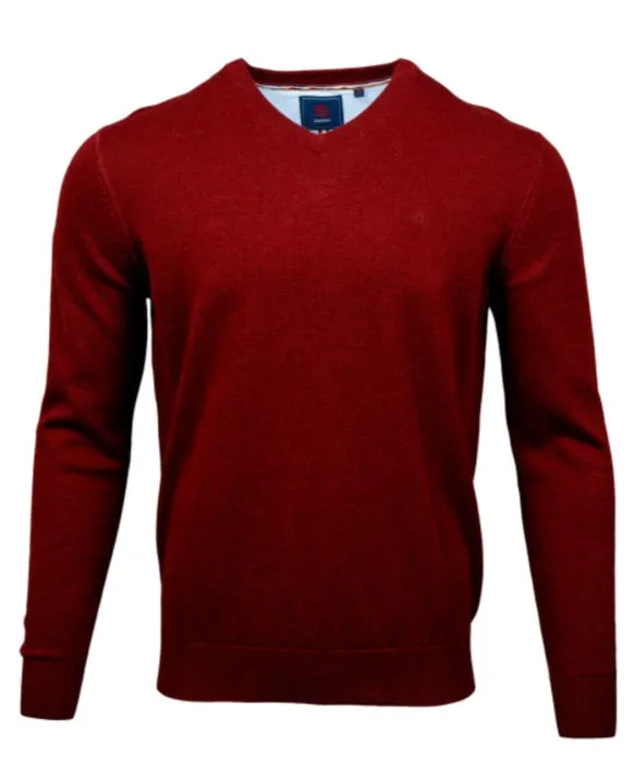 Andre Valencia V-Neck Sweater - Merlot