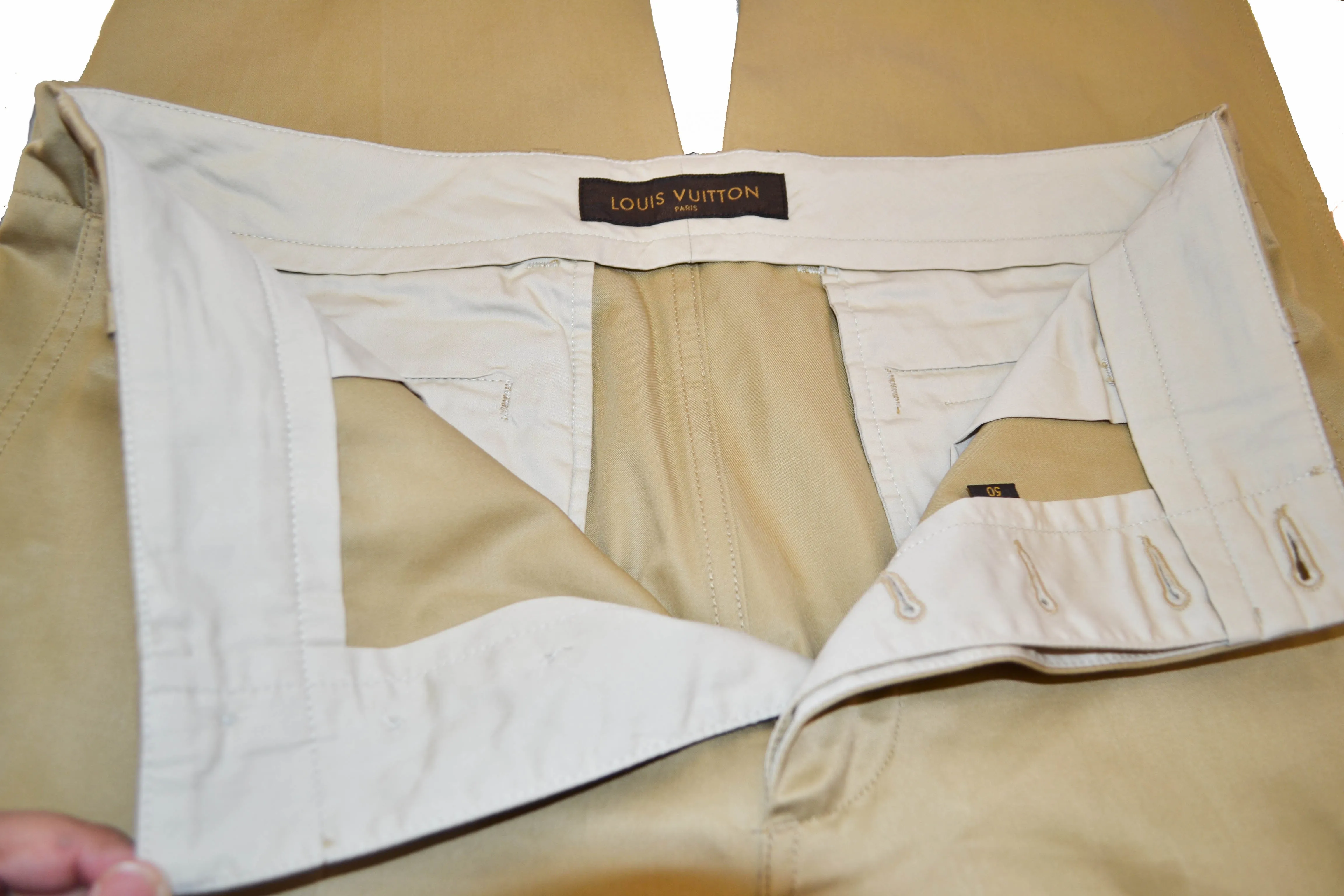 Authentic Louis Vuitton Green Cotton Mens Pants Size 50