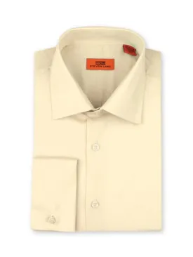 Beige Steven Land Men's French Cuff Dress Shirt Regular-Fit 100% Cotton