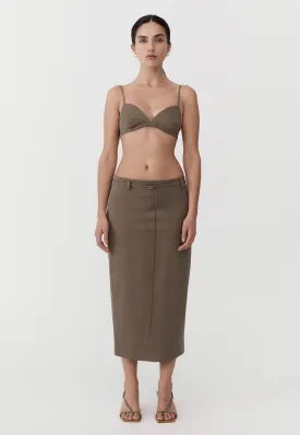 Belted Pencil Skirt - Kelp