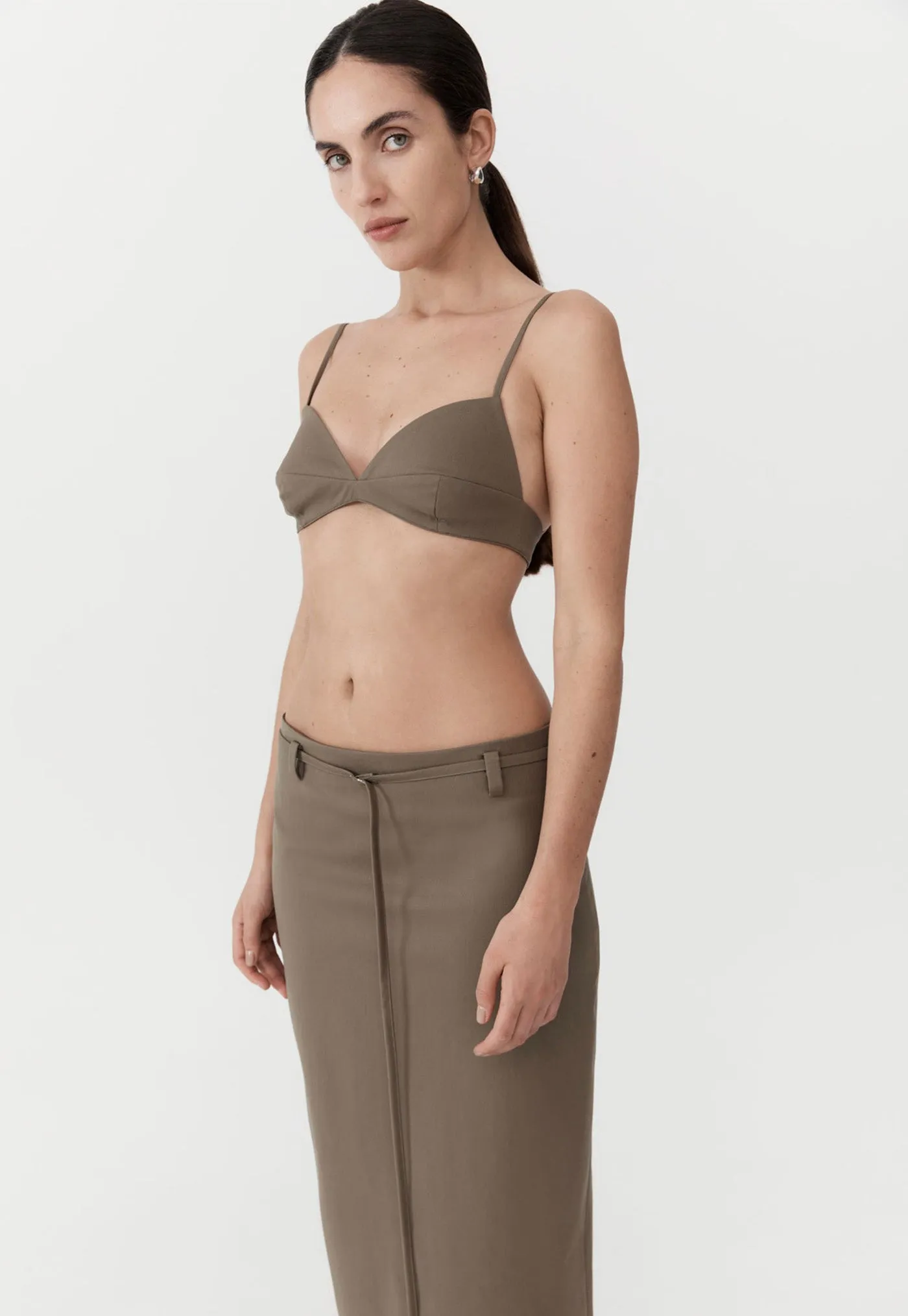 Belted Pencil Skirt - Kelp