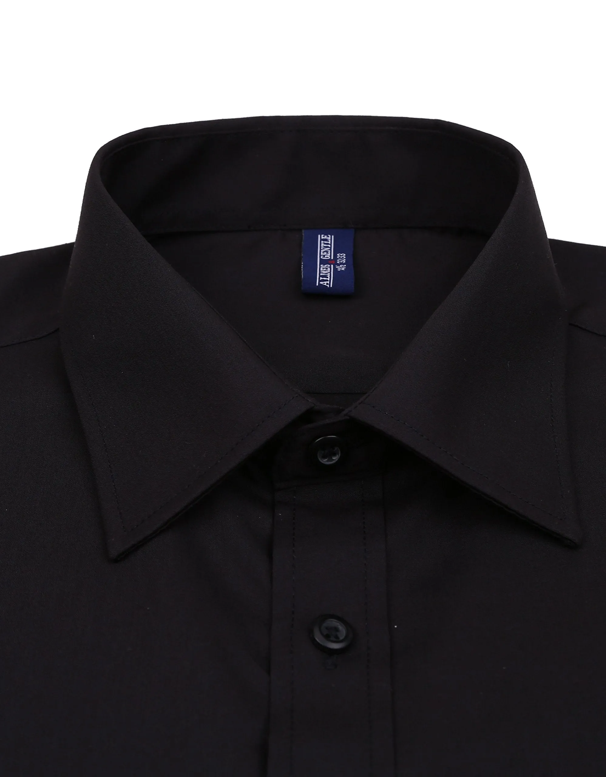 Big & Tall Dress Shirts French Cuff Long Sleeve (Include Metal Cufflinks and Metal Collar Stays)