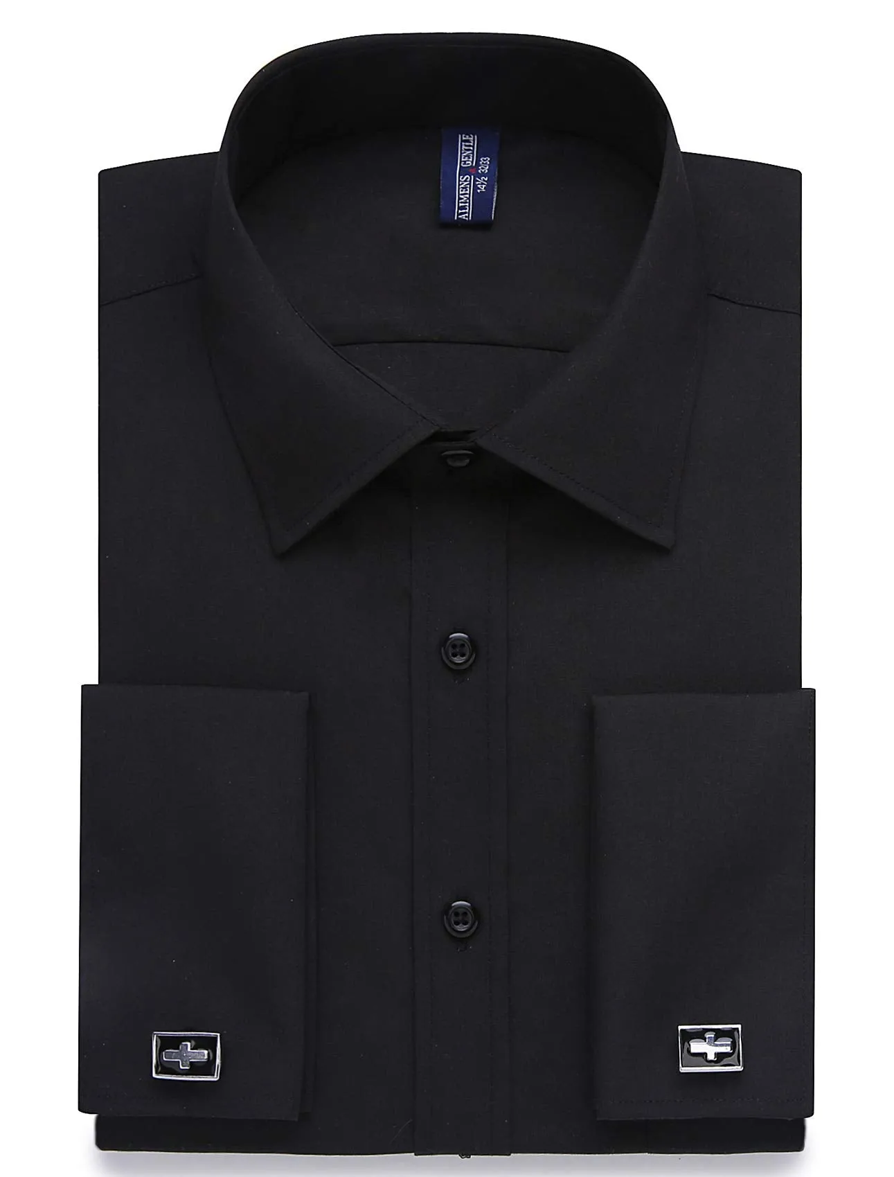 Big & Tall Dress Shirts French Cuff Long Sleeve (Include Metal Cufflinks and Metal Collar Stays)