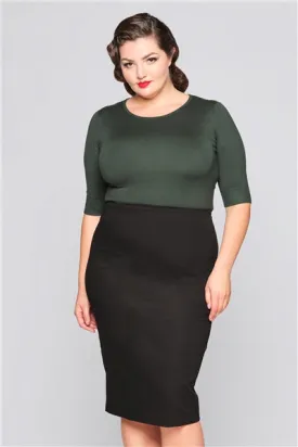Black Fiona Pencil Skirt