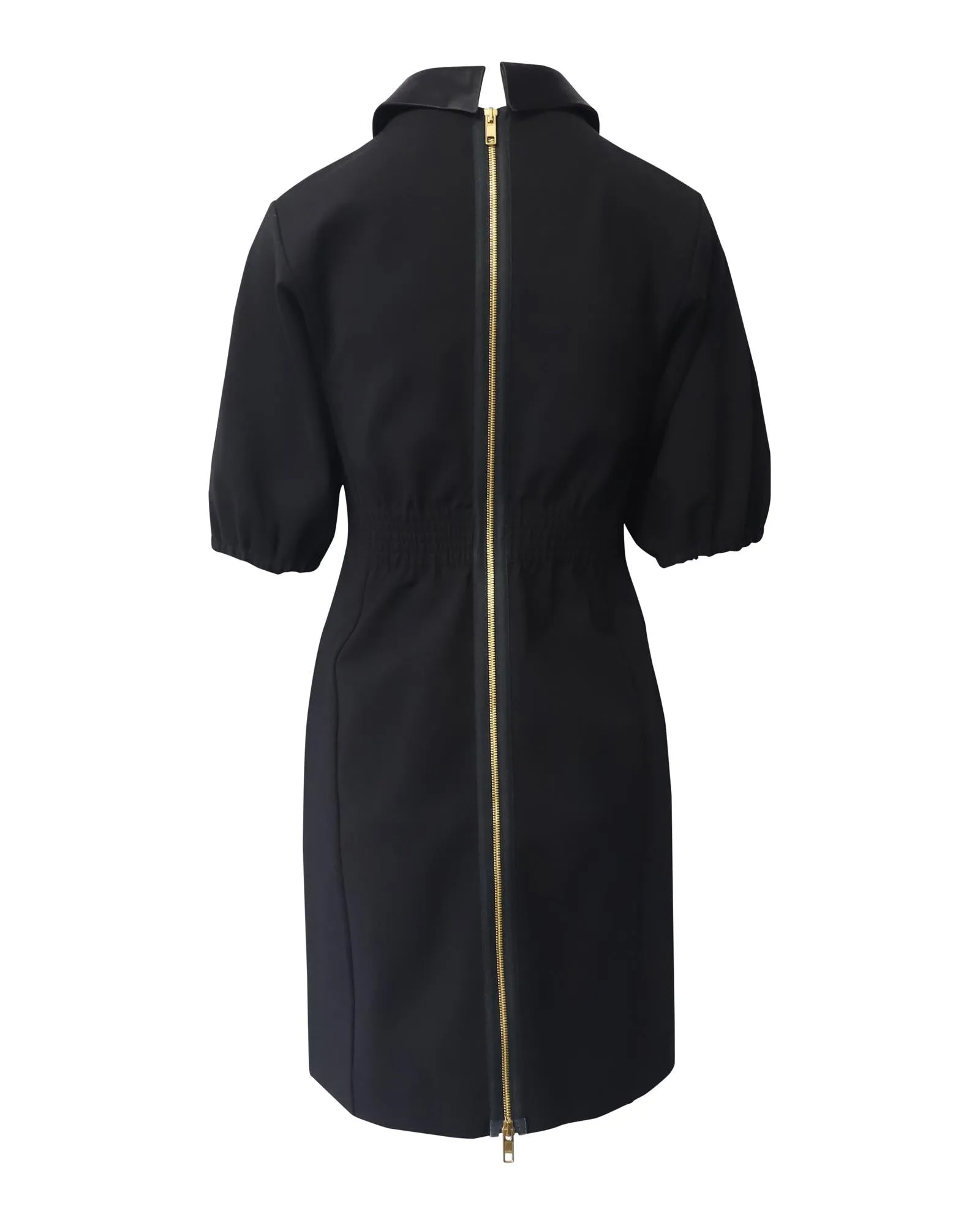 Black Viscose Jersey Mini Dress with G Buckle Belt