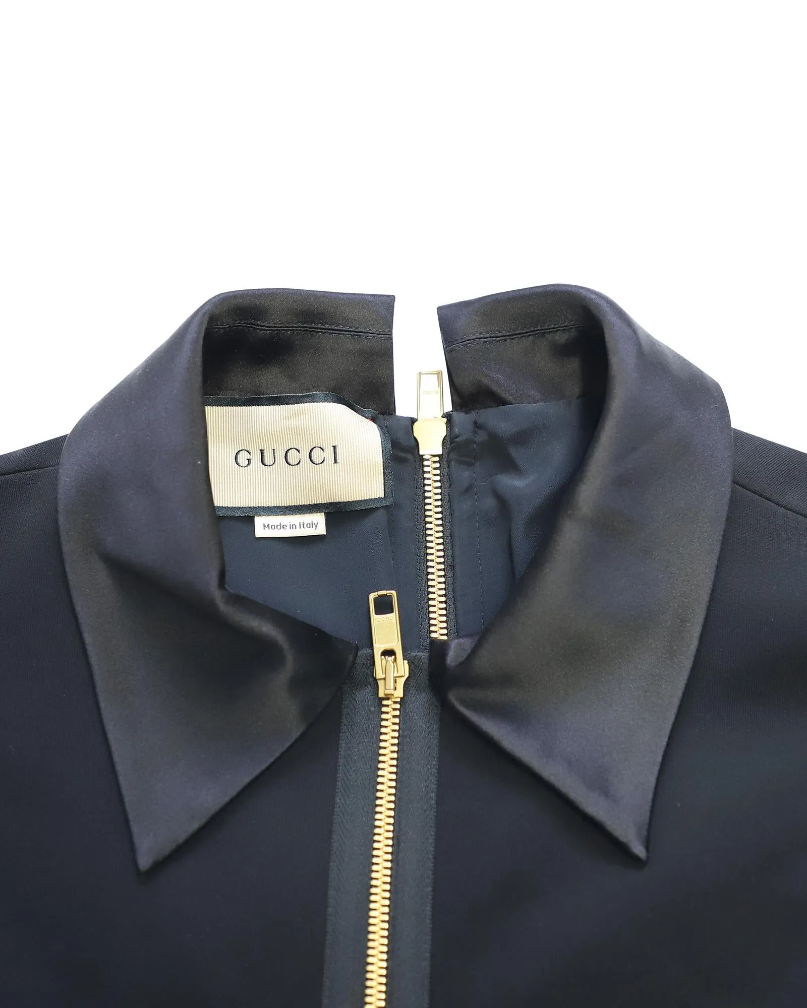 Black Viscose Jersey Mini Dress with G Buckle Belt