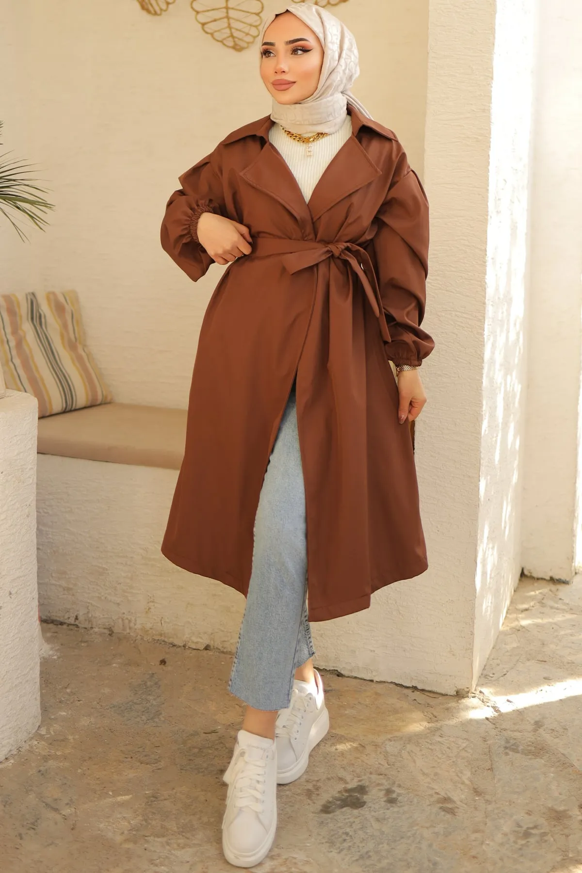 BNG Women Belted Trench Coat Brown - Clermont