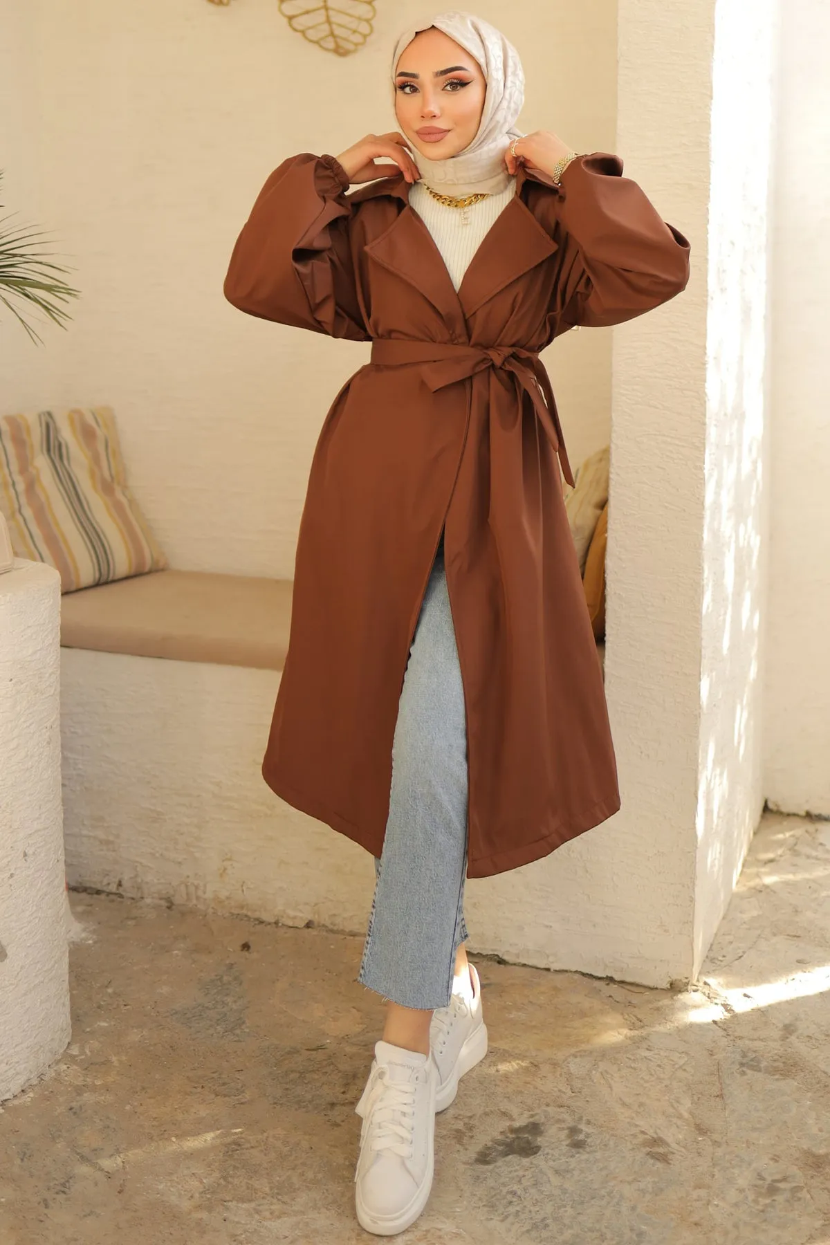 BNG Women Belted Trench Coat Brown - Clermont