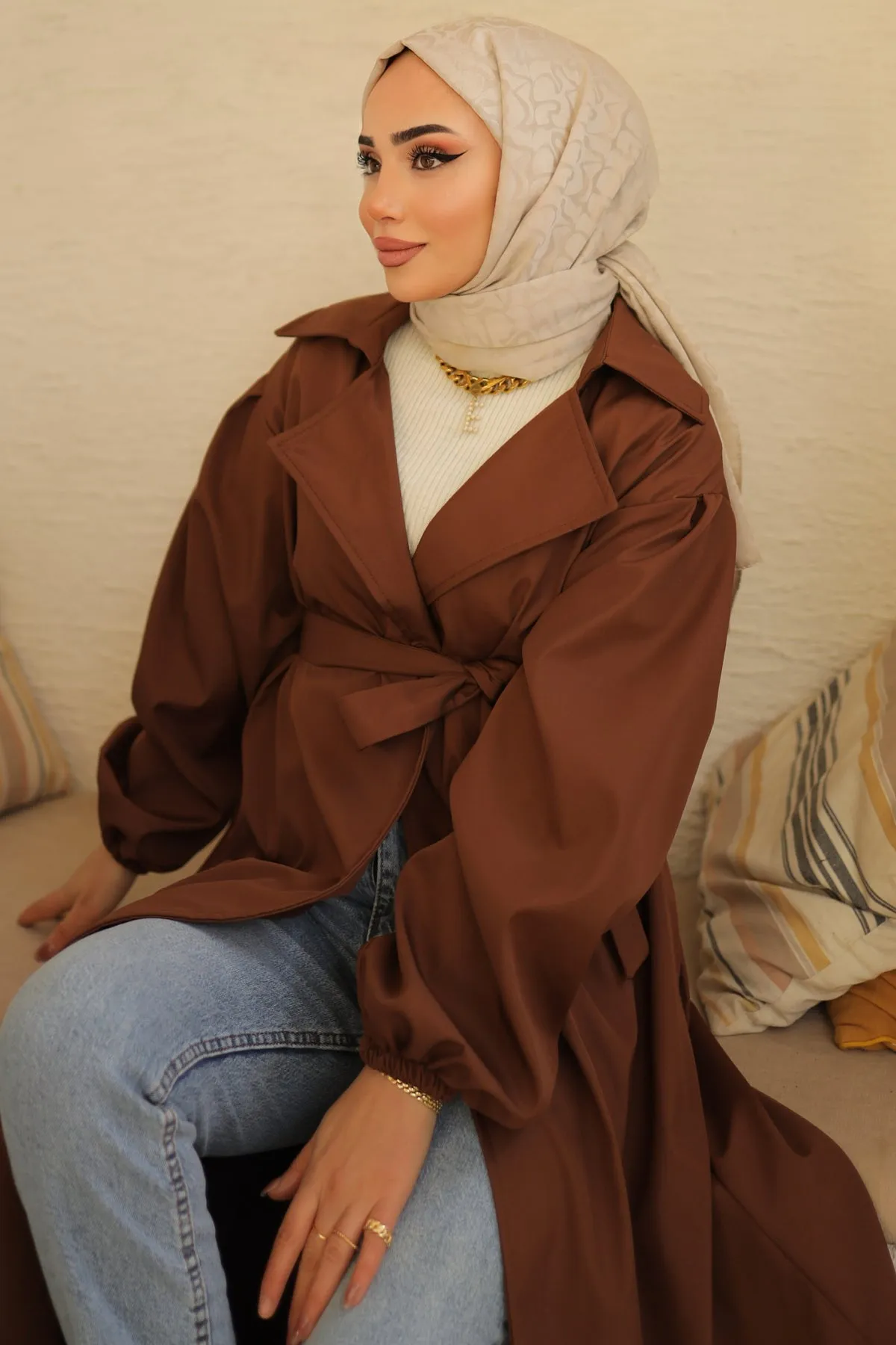 BNG Women Belted Trench Coat Brown - Clermont
