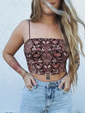 Body Like A Backroad Baroque Print Crop Top