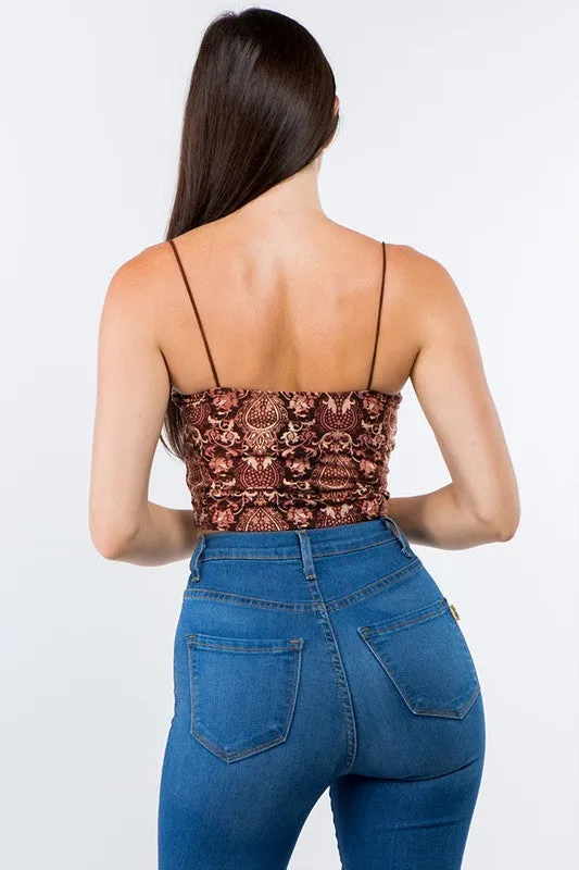 Body Like A Backroad Baroque Print Crop Top