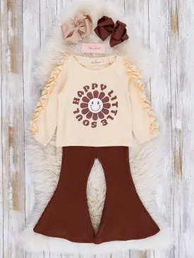 Brown Happy Soul Ribbed Bell Bottoms Outfit
