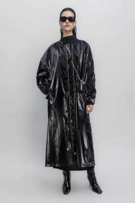 BSL Women Oversized Patent Leather Trenchcoat - Brixton