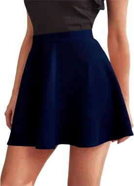Casual Mini Skirts for Women Summer Elastic High Waisted Skort Lightweight Ruffle Hem Flared Skater Short Skirt 2025