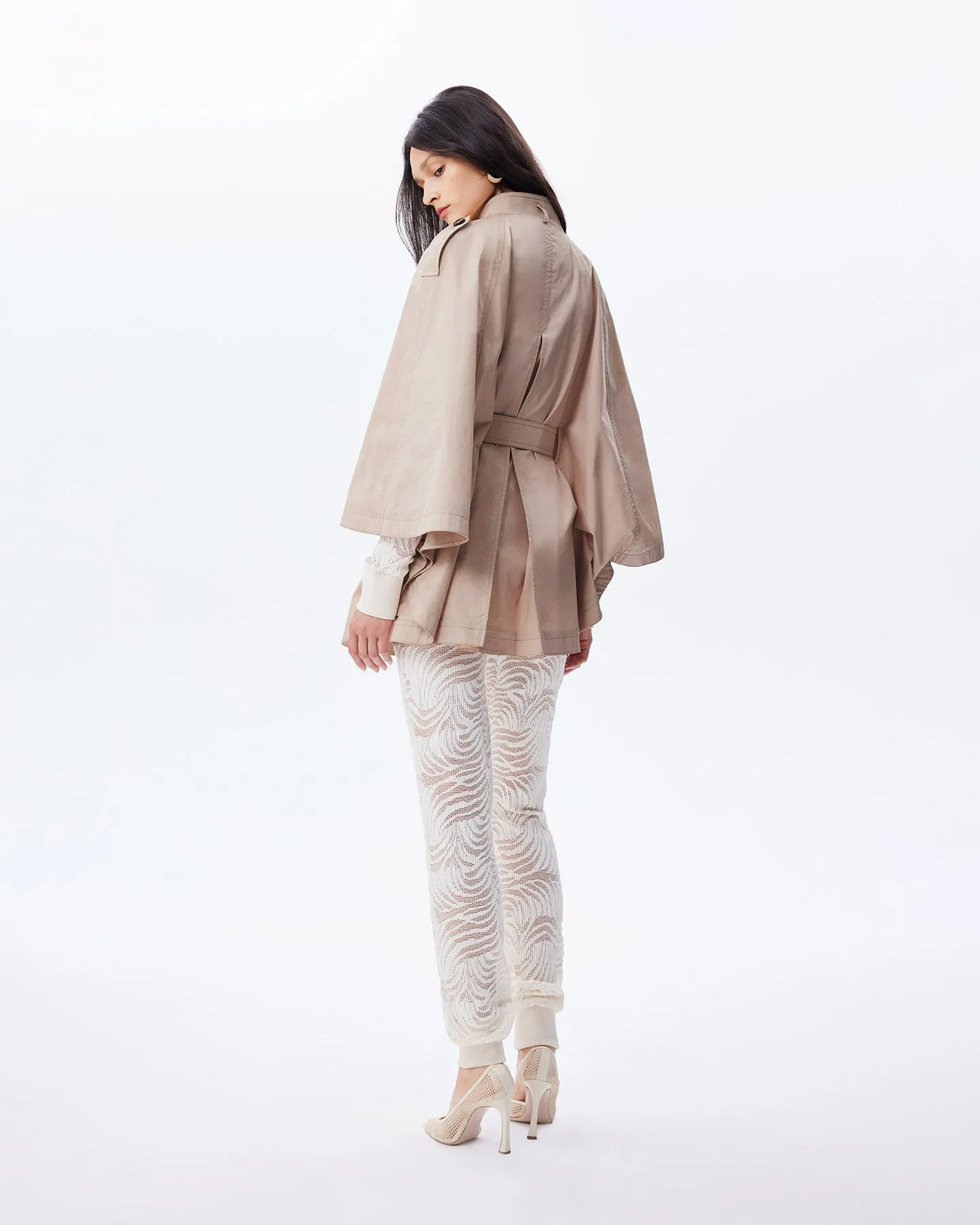 Chloe Trapunto Trench Cape