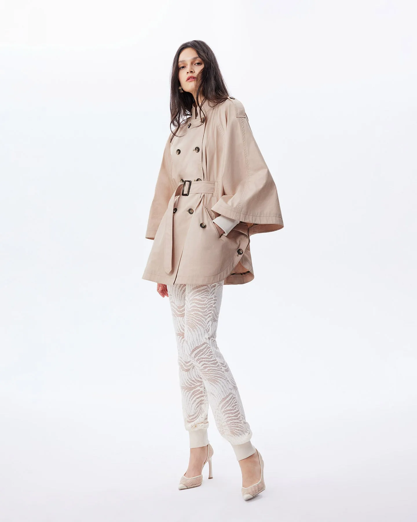 Chloe Trapunto Trench Cape