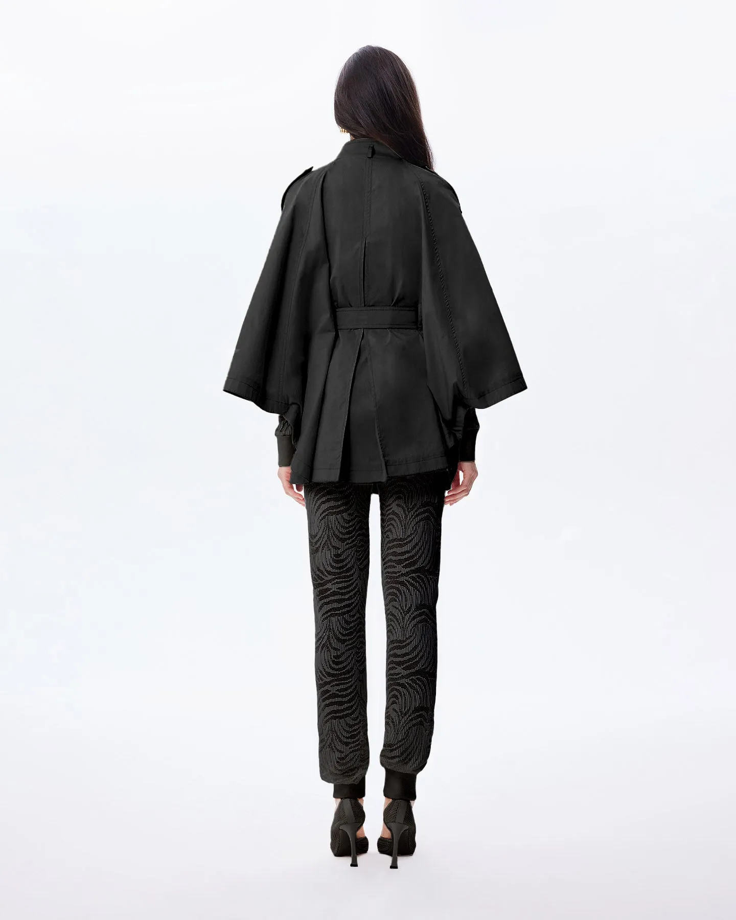 Chloe Trapunto Trench Cape