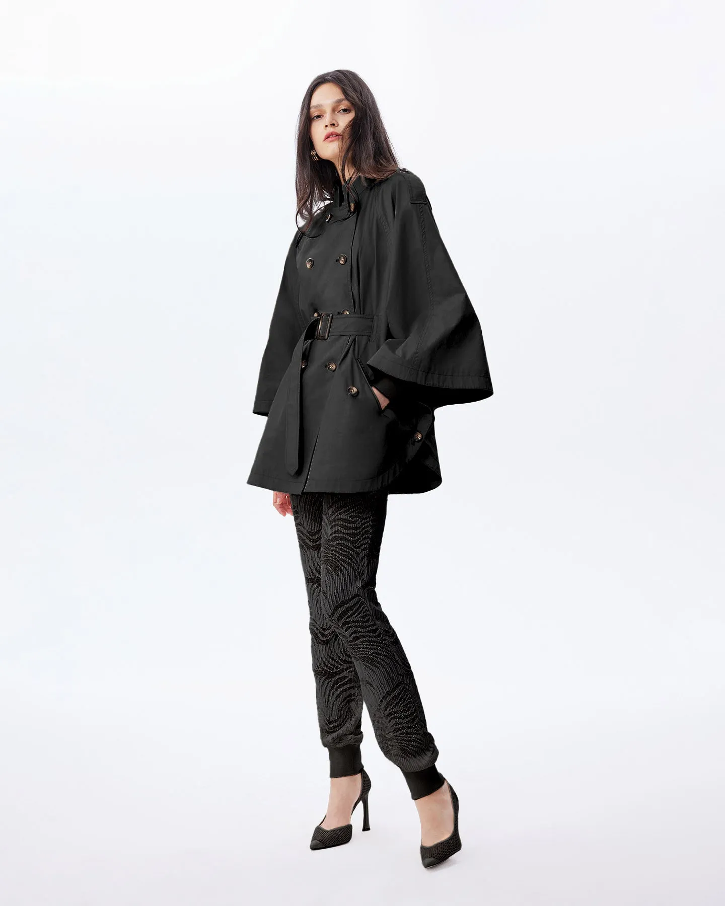 Chloe Trapunto Trench Cape