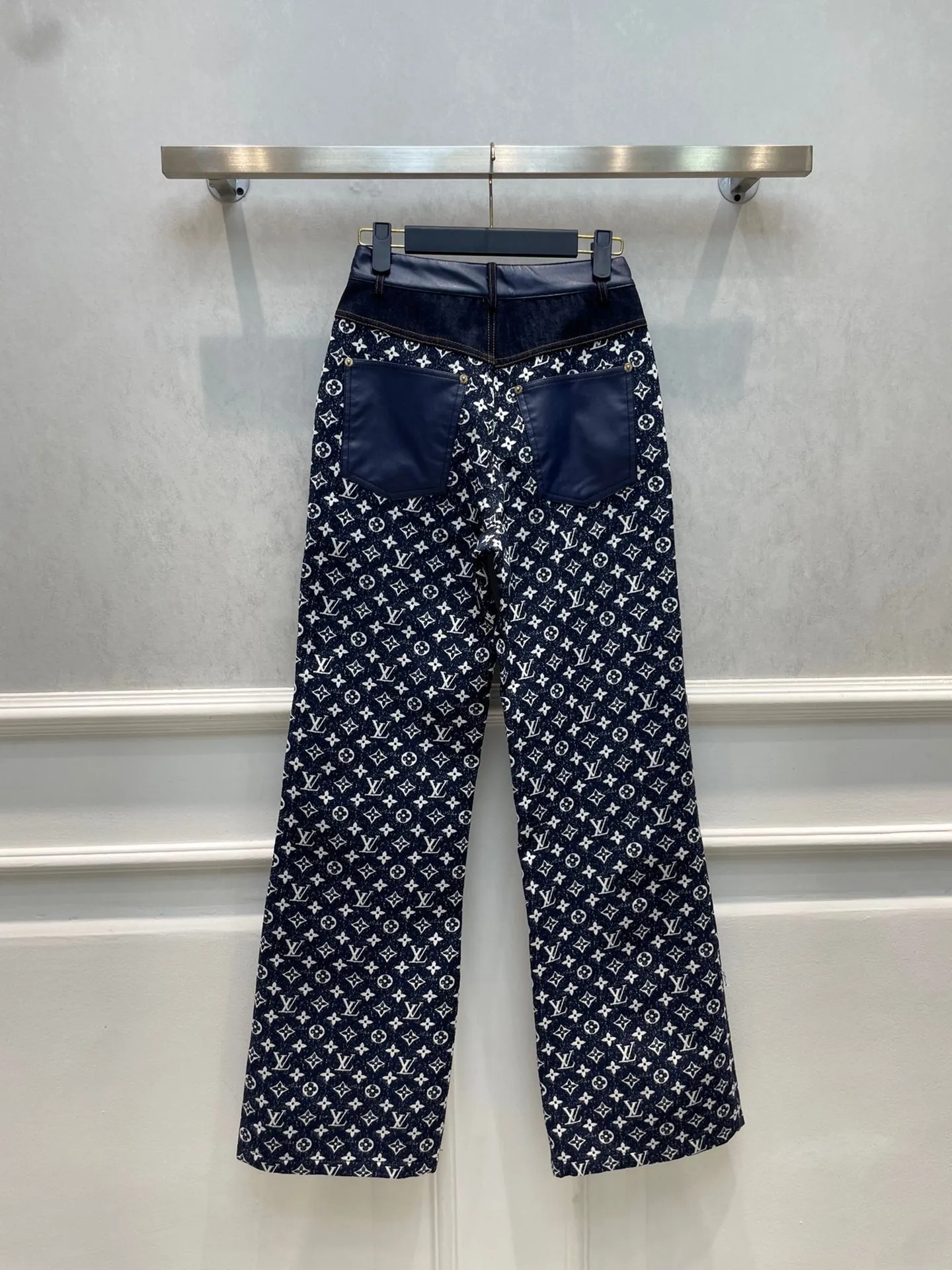 CLTH386 LB Monogram Denim Bootcut Jeans