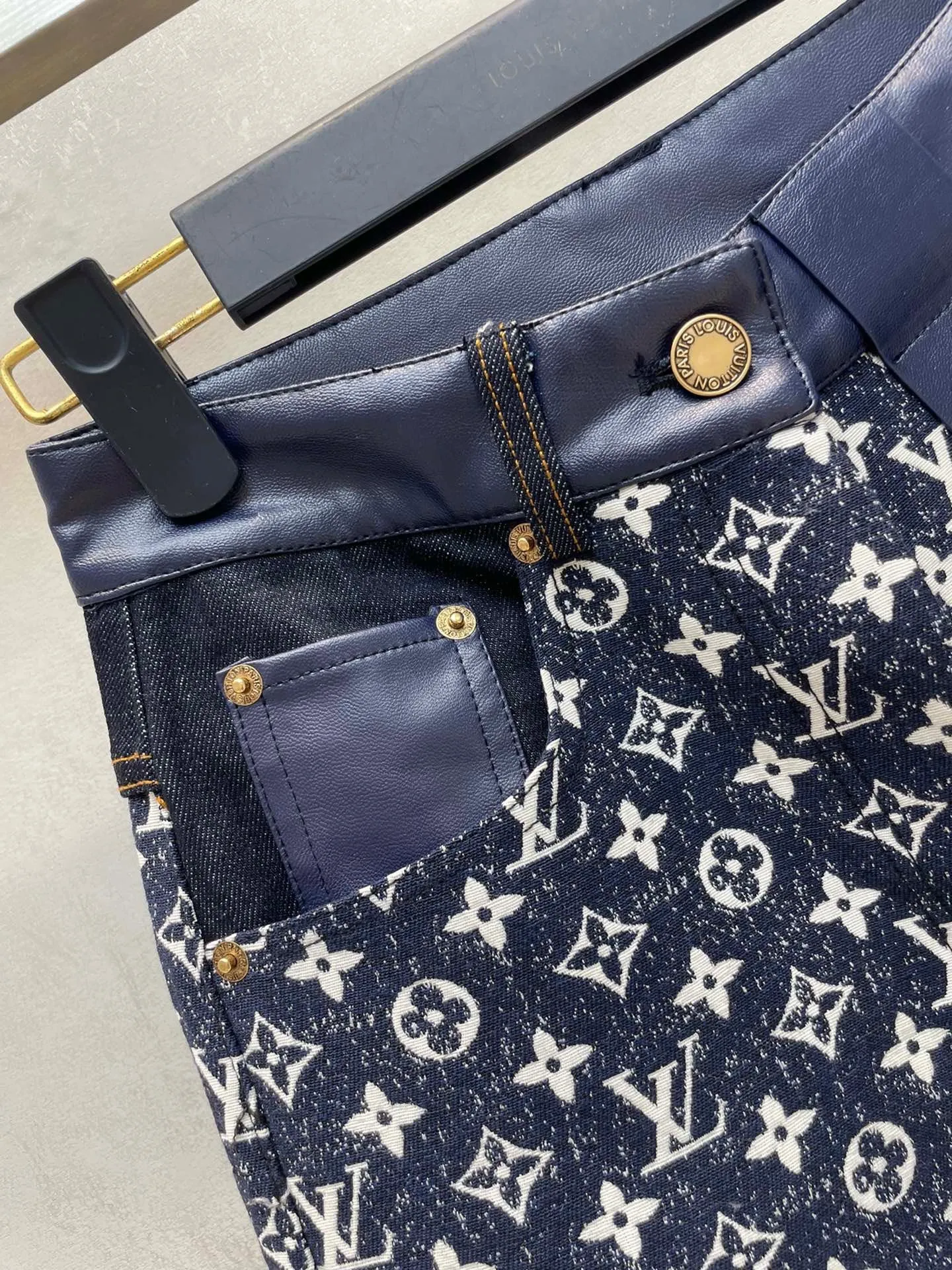CLTH386 LB Monogram Denim Bootcut Jeans