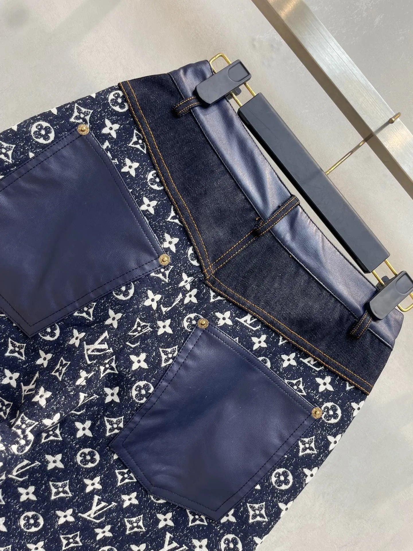 CLTH386 LB Monogram Denim Bootcut Jeans