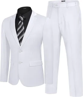 COOFANDY Men's 2 Piece Suits Classic Fit 2 Button Dress Suits Tuxedo Jacket Blazer for Wedding Business Dinner Prom