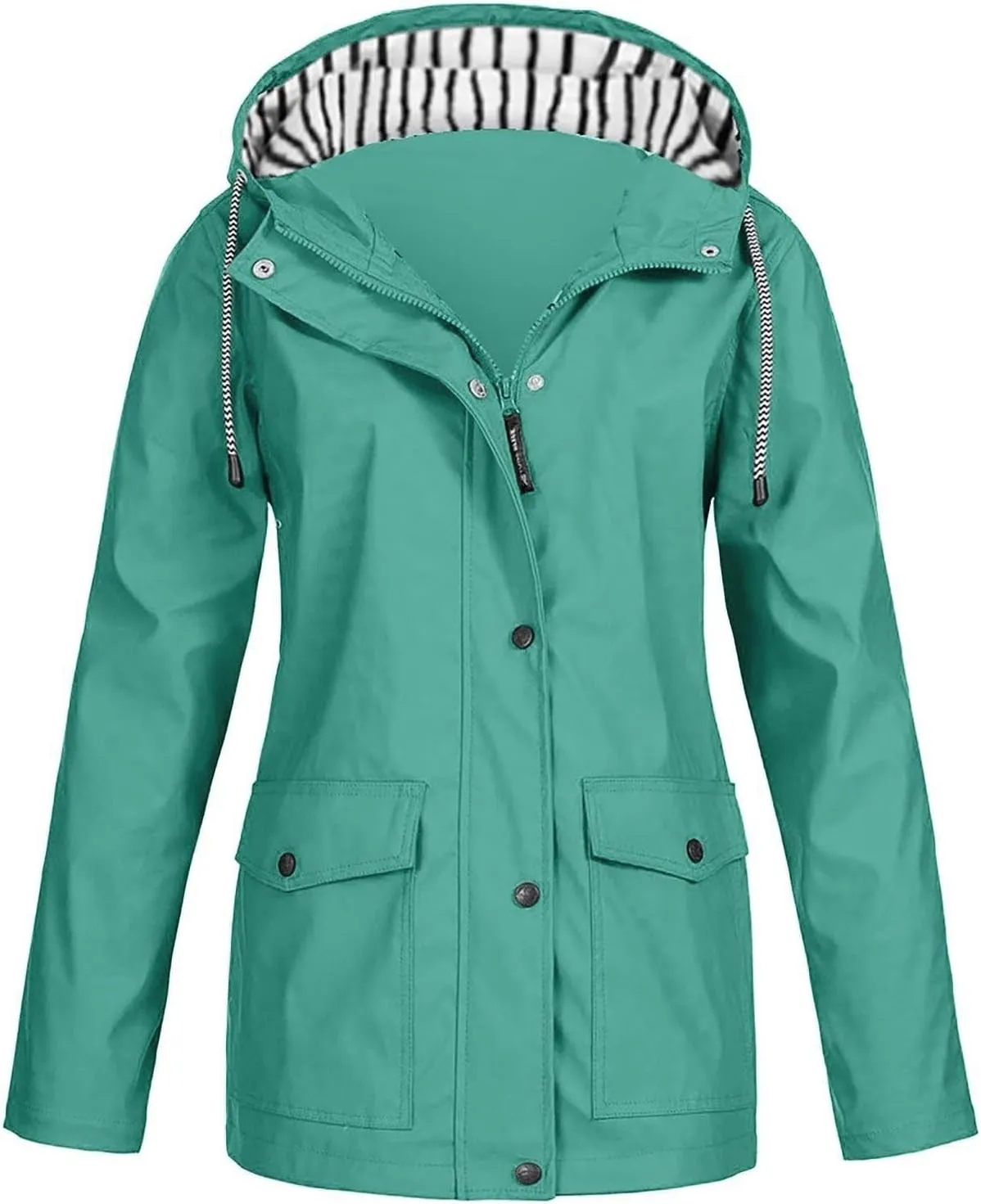 COTECRAM 2025 Women's Waterproof Rain Jacket with Hood Lightweight Outdoor Raincoat Long Hooded Trench Coats Windbreaker