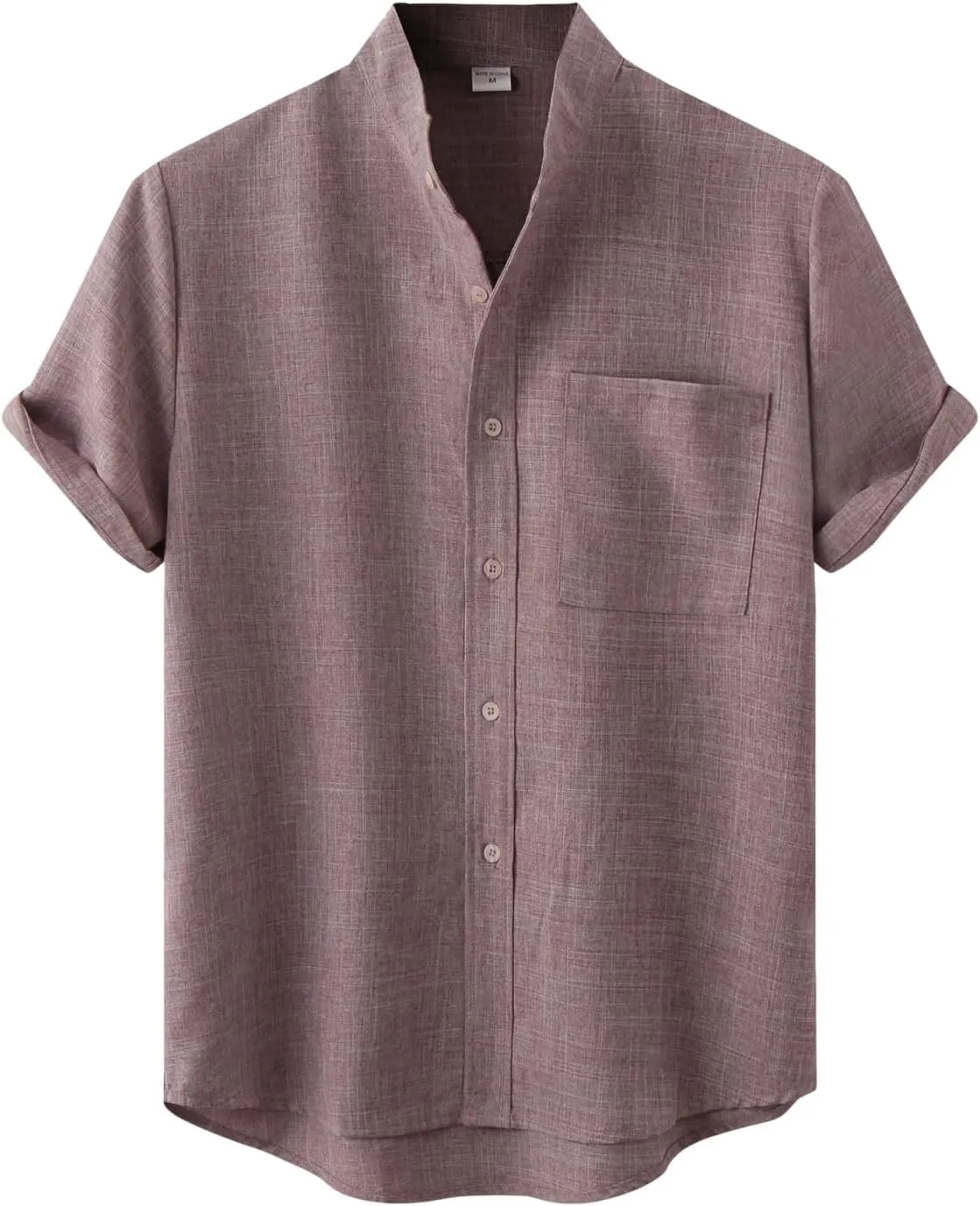 Cotton Linen Shirts for Men Casual Loose Shirts Lightweight Short Sleeve Button Down Beach Hawaiian Shirts Pockets