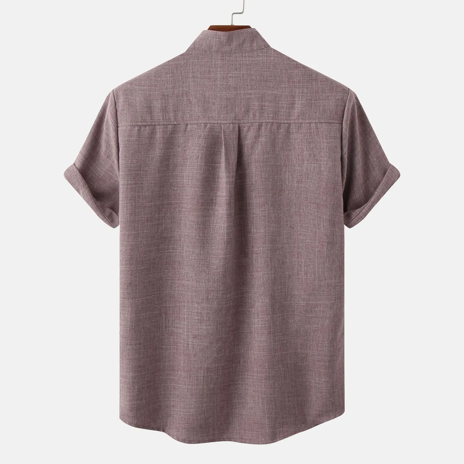 Cotton Linen Shirts for Men Casual Loose Shirts Lightweight Short Sleeve Button Down Beach Hawaiian Shirts Pockets