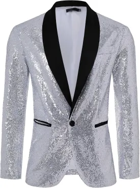 Coucoland Sequin Blazer Men-Tuxedo Jacket Sequin Suit Men Sport Coats