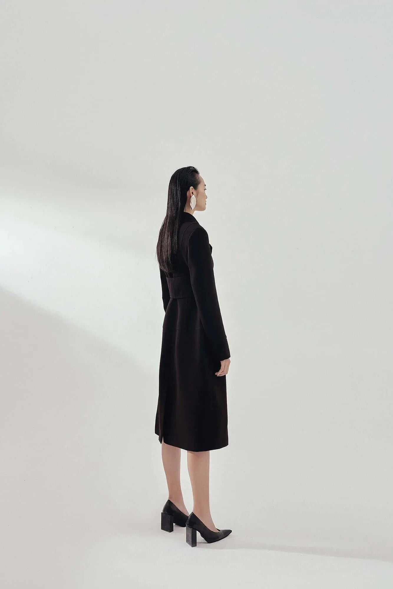Designer tailored structured suit trench coat  suit dress -  Lap