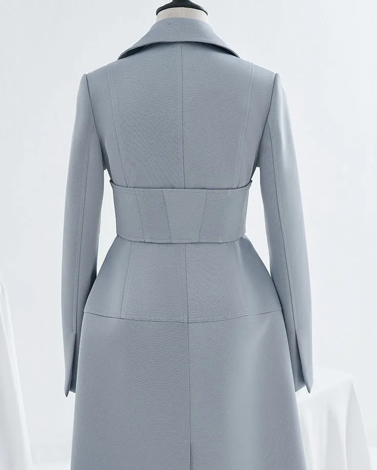 Designer tailored structured suit trench coat  suit dress -  Lap