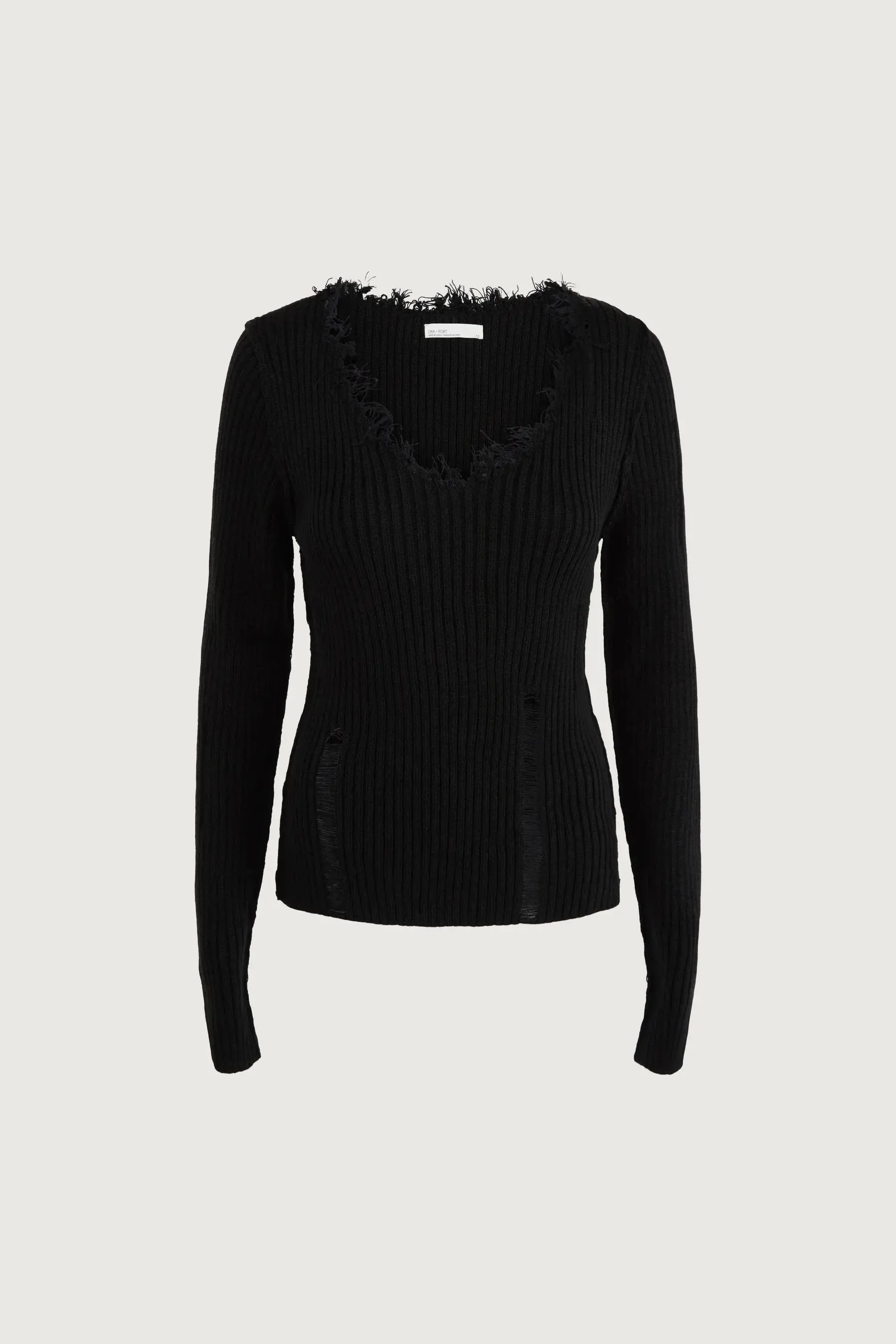 Distressed V- neck Sweater