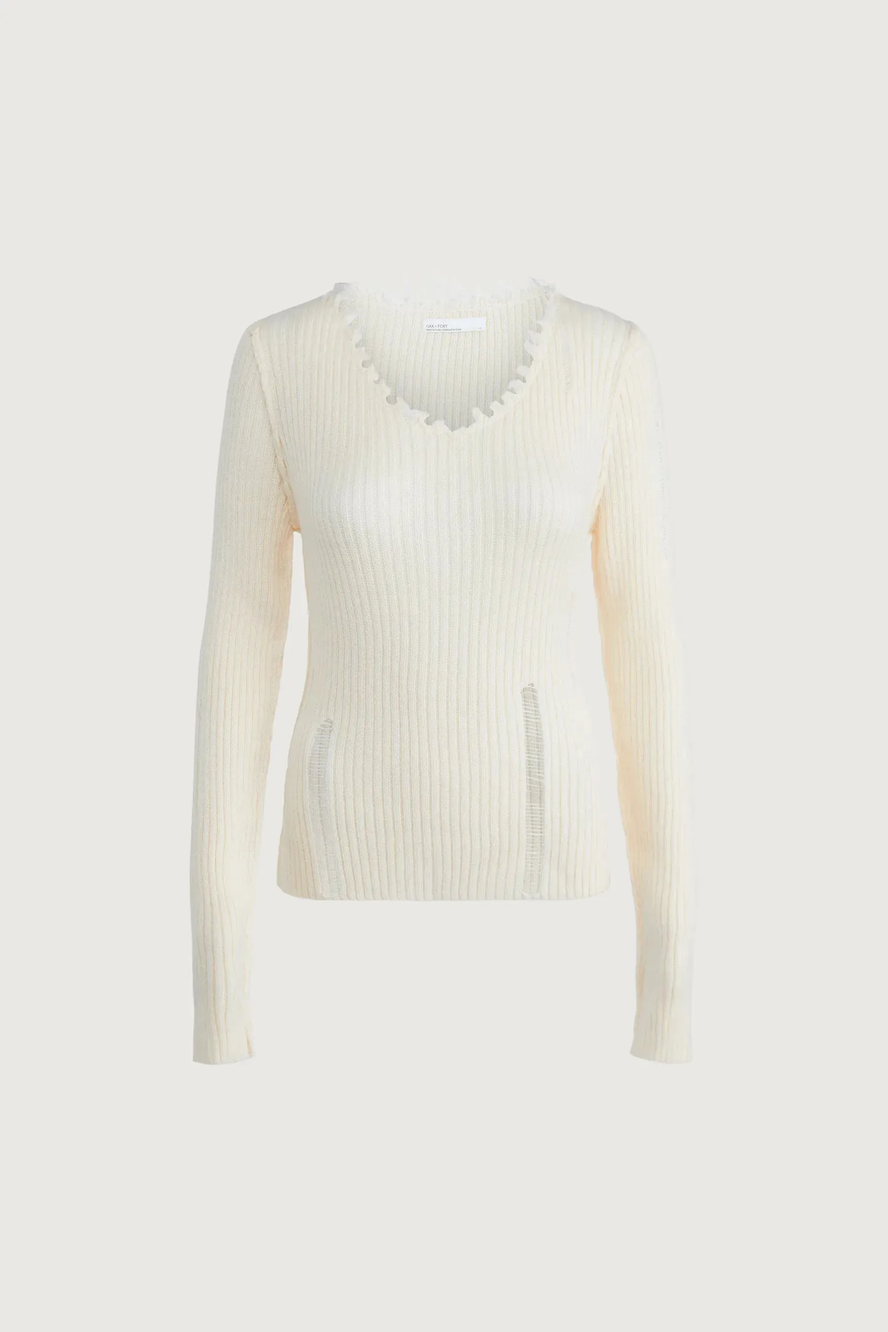 Distressed V- neck Sweater