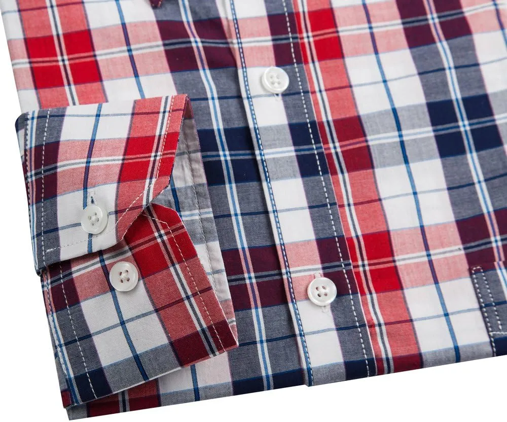 Double Pump Mens Button Down Shirts Cotton Long Sleeve Shirts Regular Fit