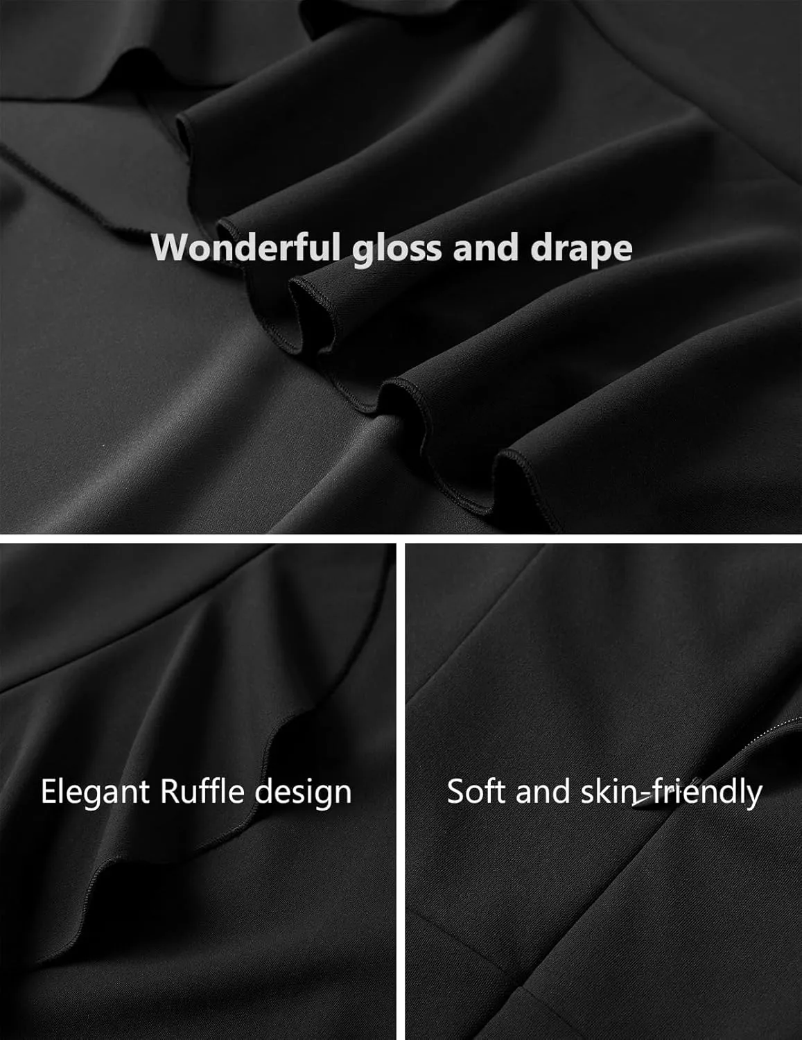 DRESSTELLS Women's Cocktail Dresses 2025, Formal Wedding Guest Ruffle Prom Party Evening Dress V-Neck Vintage Dress