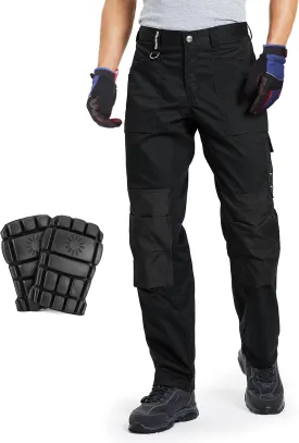 DURAWERK Men's Work Pants, Carpenter Pants with Reinforced Knee Pad Pockets & Knee Pads, Cargo Pants for Construction
