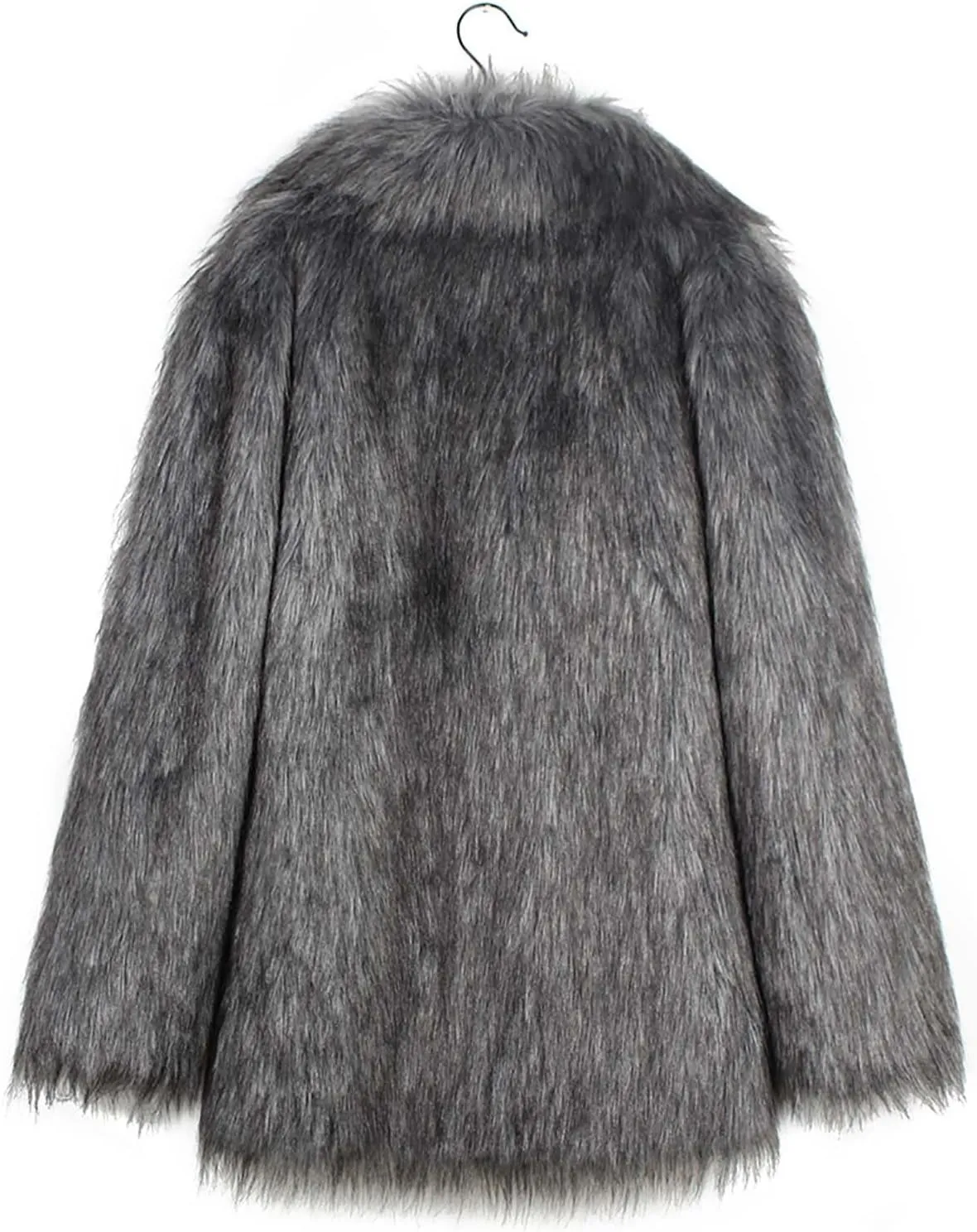 Faux Fur Winter Long Coats Women Warm Lapel Faux Fur Fuzzy Coat Jacket Overcoat Fashion Open Front Cardigan Outerwear