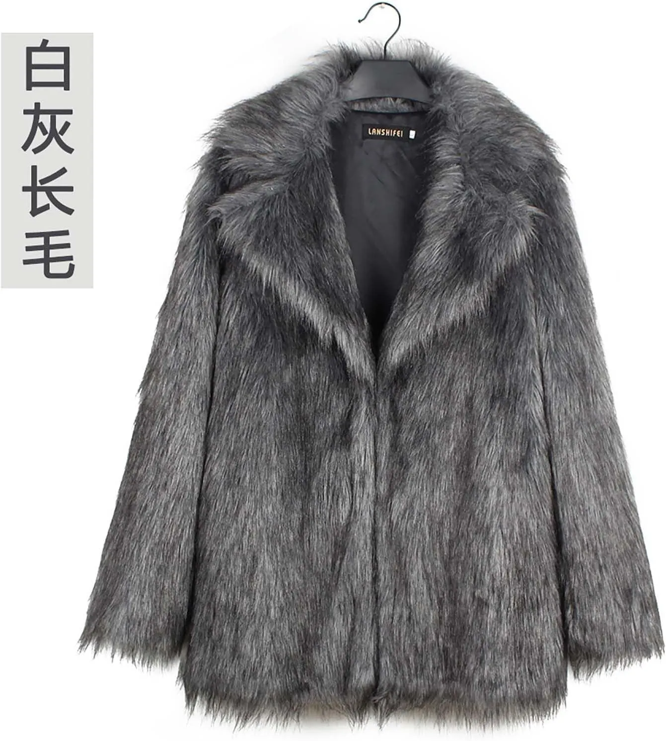 Faux Fur Winter Long Coats Women Warm Lapel Faux Fur Fuzzy Coat Jacket Overcoat Fashion Open Front Cardigan Outerwear