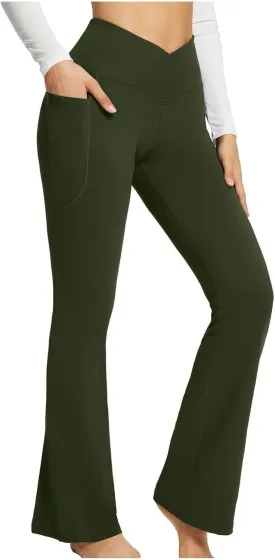 Flared Pants for Women Casual Summer Slim Fit Workout Yoga Bell Bottoms Pants 2025 Trendy Sports Teen Girls Y2K Trouser