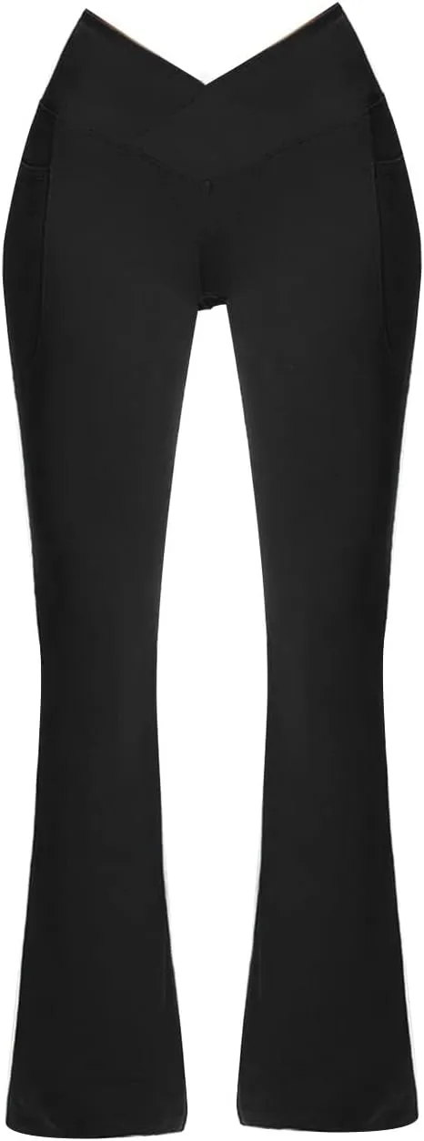 Flared Pants for Women Casual Summer Slim Fit Workout Yoga Bell Bottoms Pants 2025 Trendy Sports Teen Girls Y2K Trouser