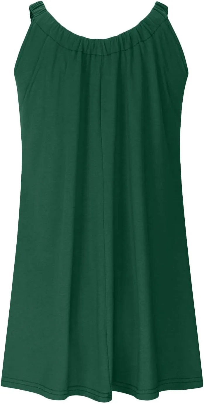 FZYLQY Summer Dresses for Womens 2024 Casual Beach Tank Dress Fashion Solid Color Boho Dress Sleeveless Cover Up Sundress