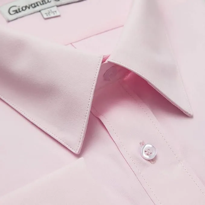 Gentlemens Collection Men's Regular Fit French Cuff Solid Dress Shirt - Colors (Cufflink Included)