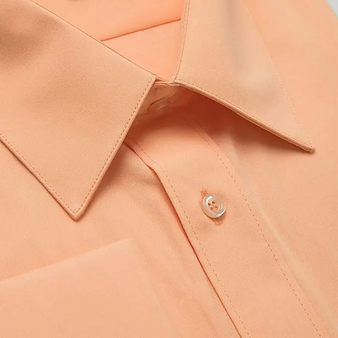 Gentlemens Collection Men's Regular Fit French Cuff Solid Dress Shirt - Colors (Cufflink Included)
