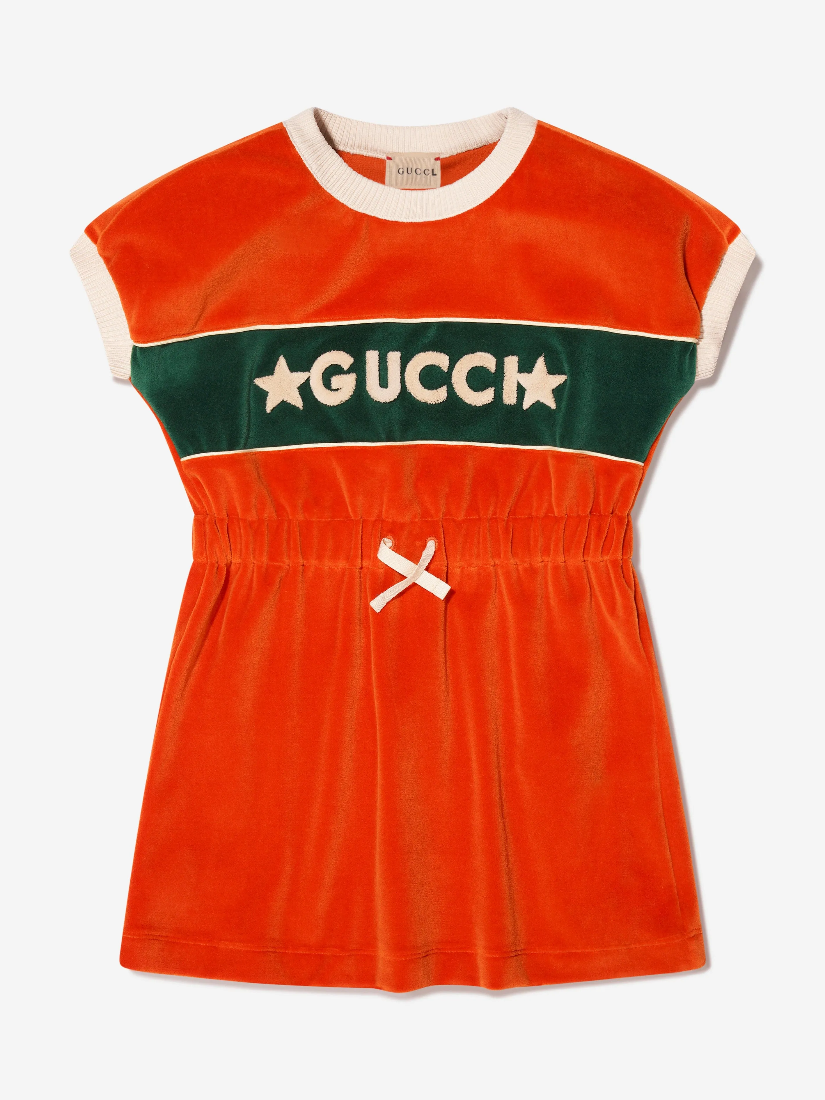 Gucci Girls Chenille Dress With Knitted Detail