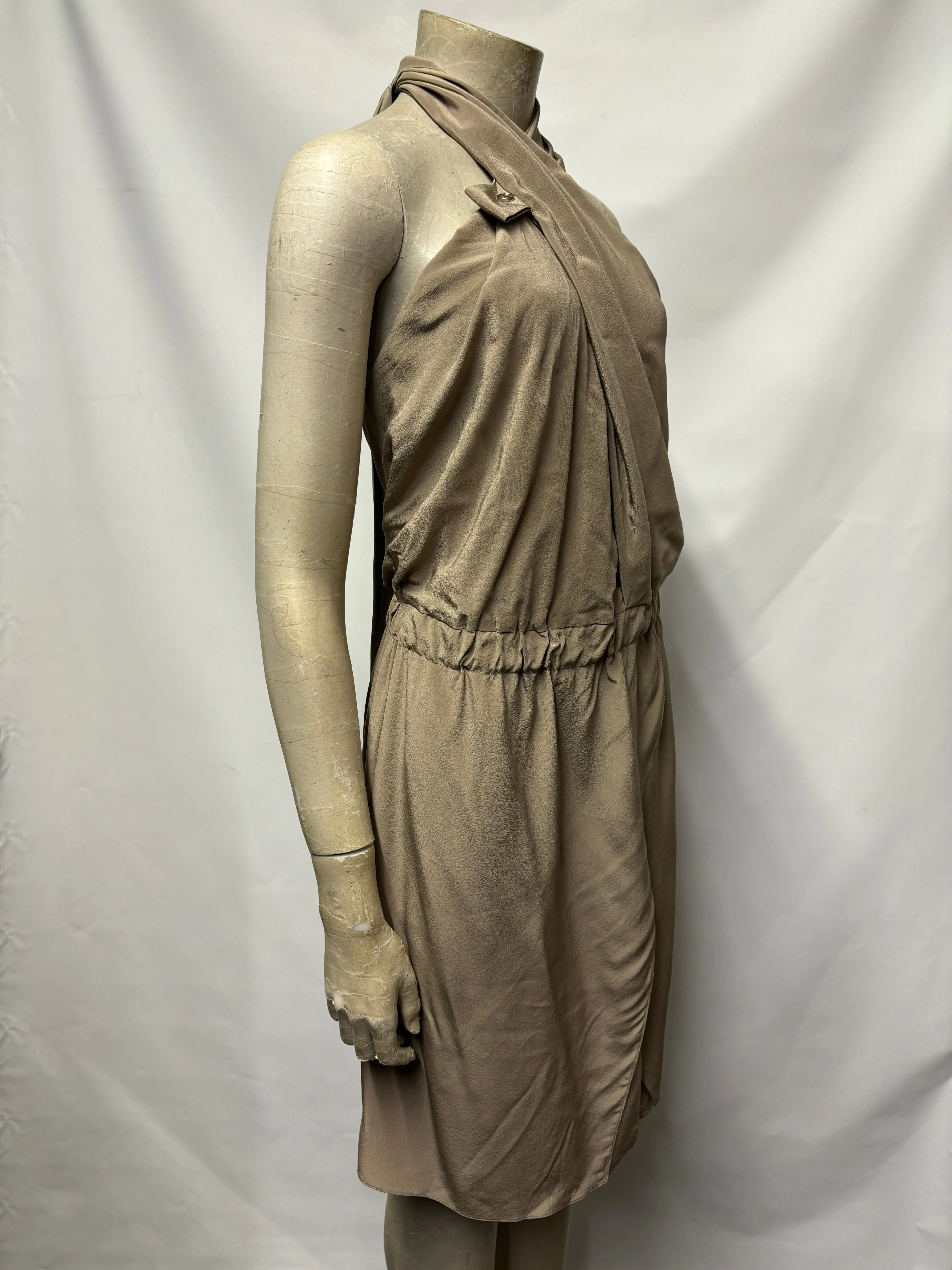 Gucci Grey Silk Halterneck Mini Dress IT 40/8
